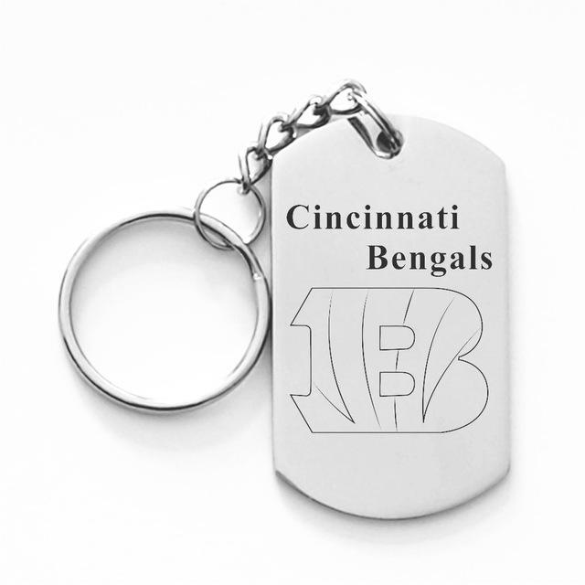 CINCINNATI BENGALS TITANIUM STEEL KEYCHAIN
