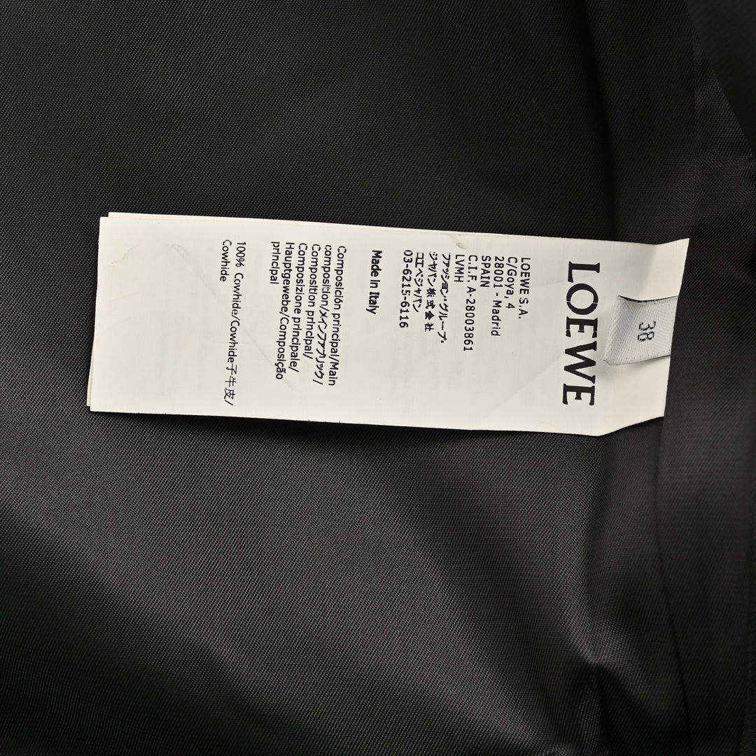 Loewe 24Fw single pocket zipper button leather jacket