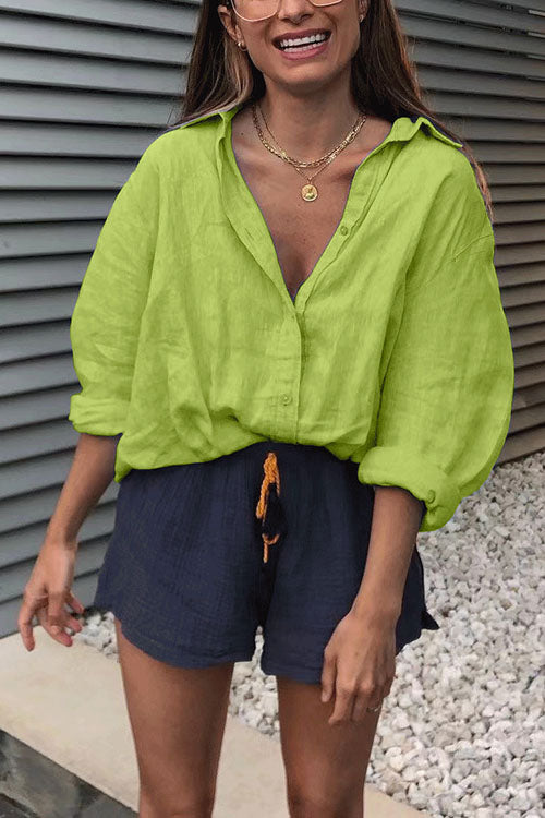 Heididress Lapel Button Down Long Sleeve Shirt