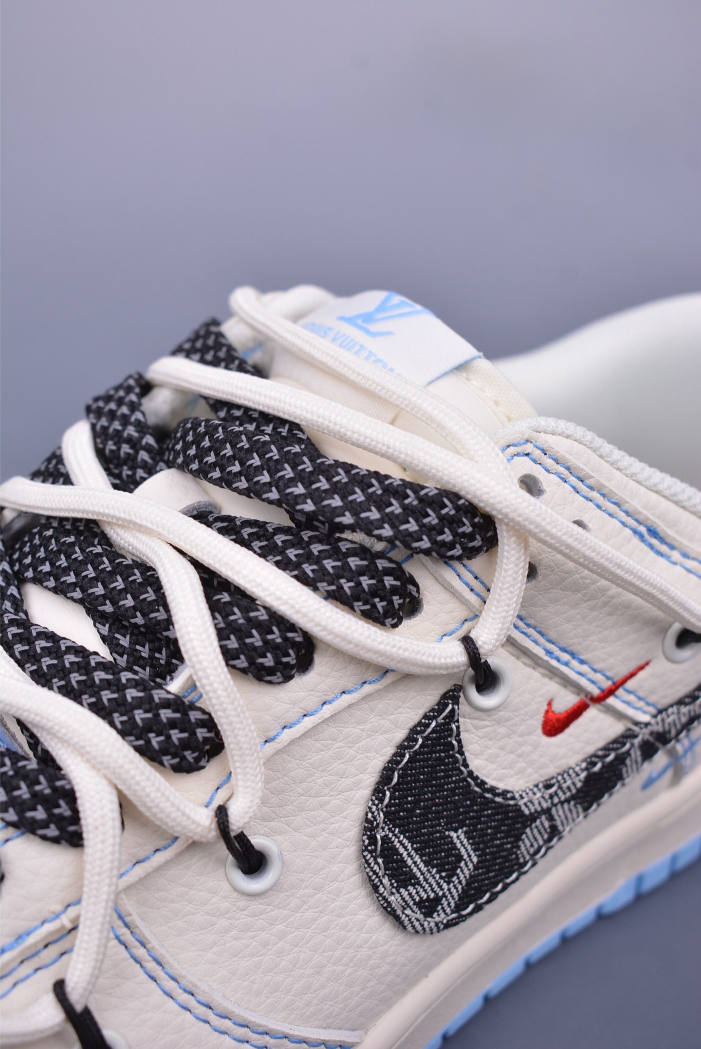LV x Nike SB Dunk Low sneakers white, black and blue FC1688-219