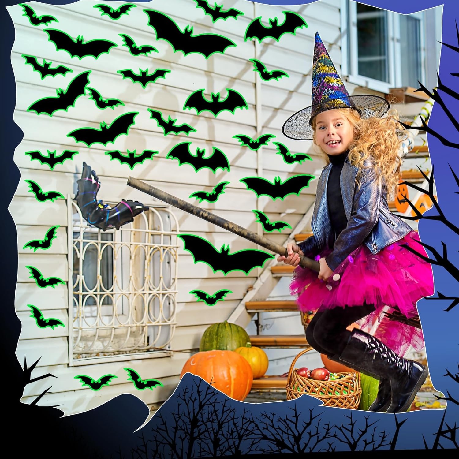 💥Early Halloween Sale💥Set of 32 pcs Halloween Garage Door Decorations Magnets Glow Bats