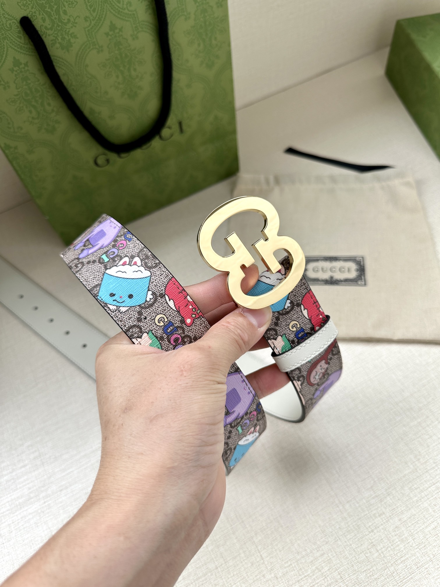 Gucci Marmont series printed leather belt width 3.8CM