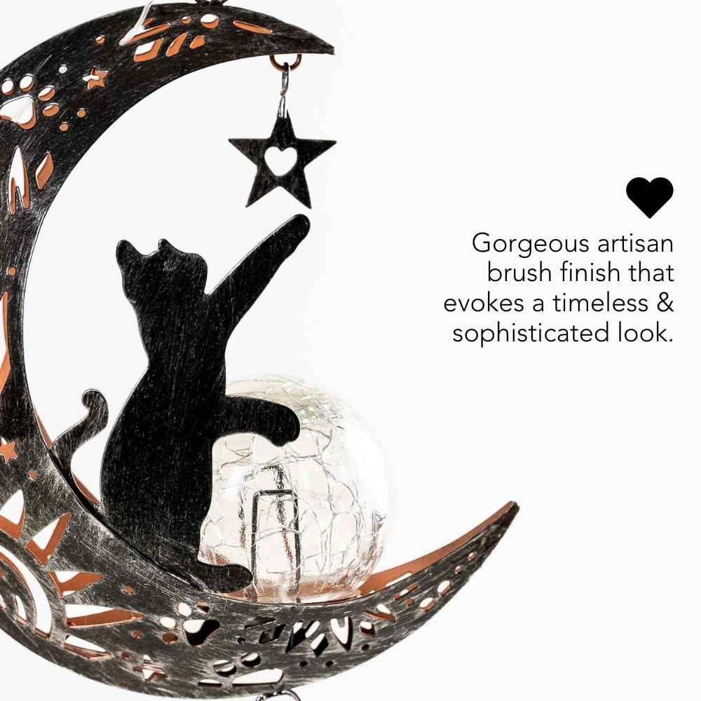 I Love You To The Moon & Back- The Ultimate Garden Solar Lantern for Cat Lovers