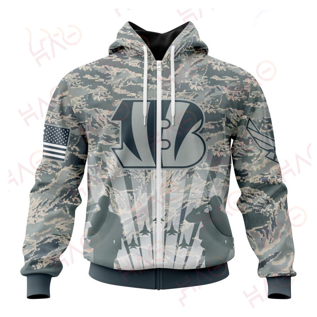 CINCINNATI BENGALS 3D HOODIE US AIR FORCE