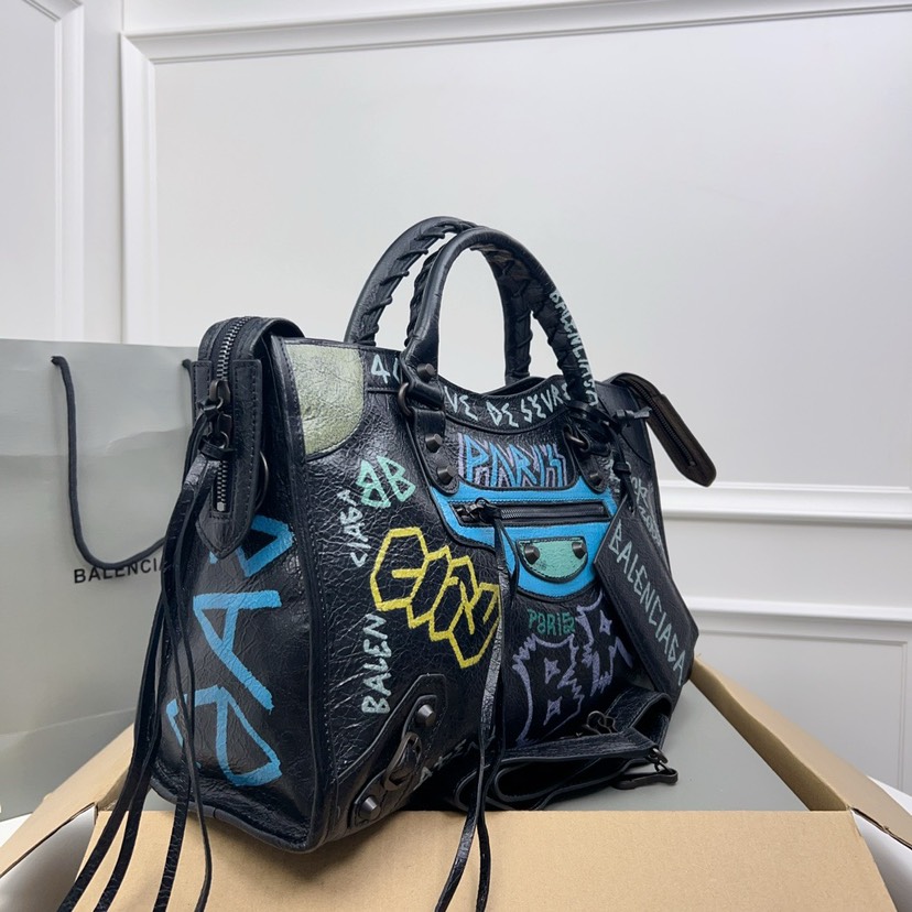 Balenciaga Mini City Graffiti Tote Bag