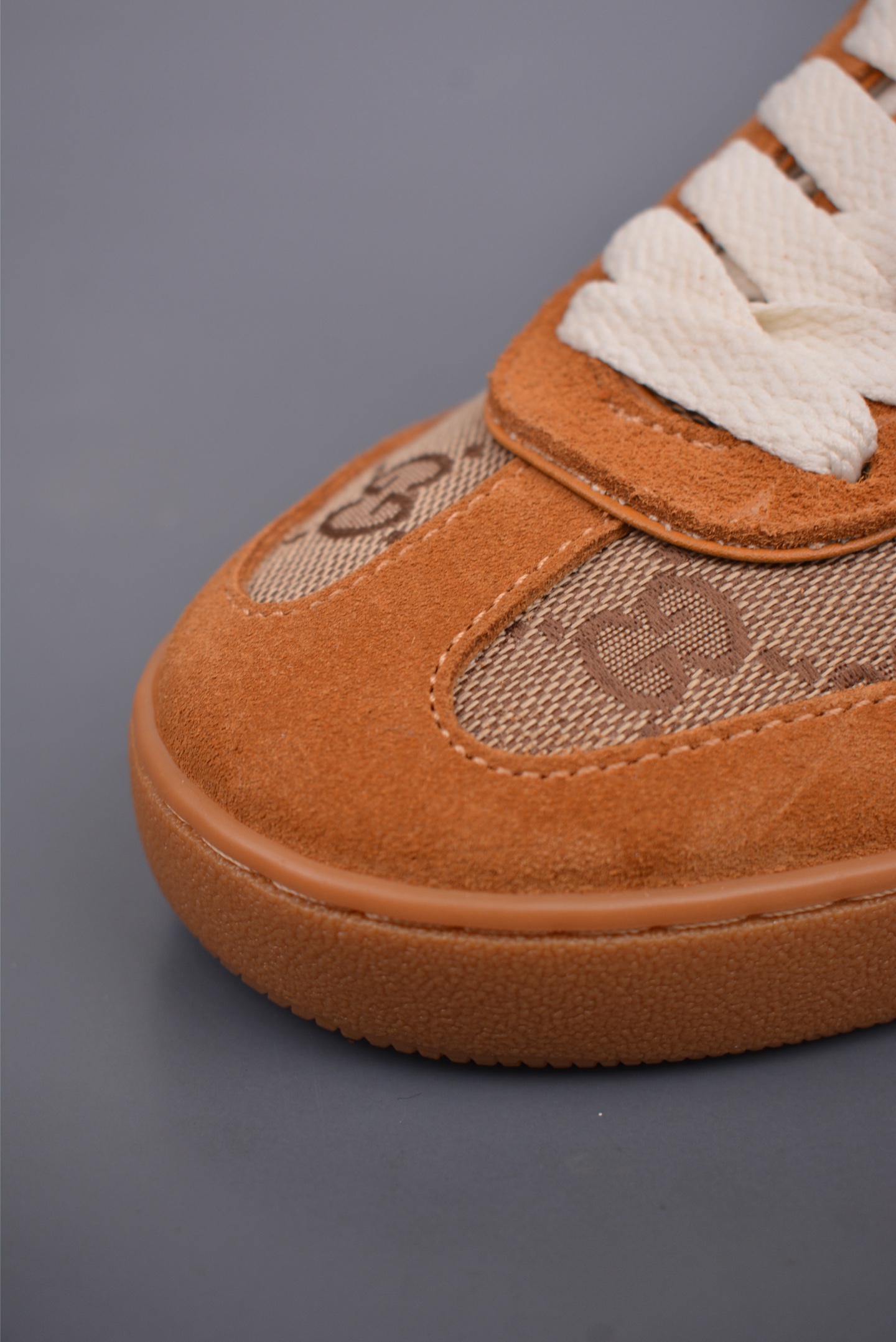 Gucci Interlocking G Suede Sneaker G74 Series Brown Print