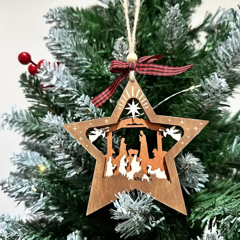 🙏🙏Nativity Star Ornament on Christmas Tree