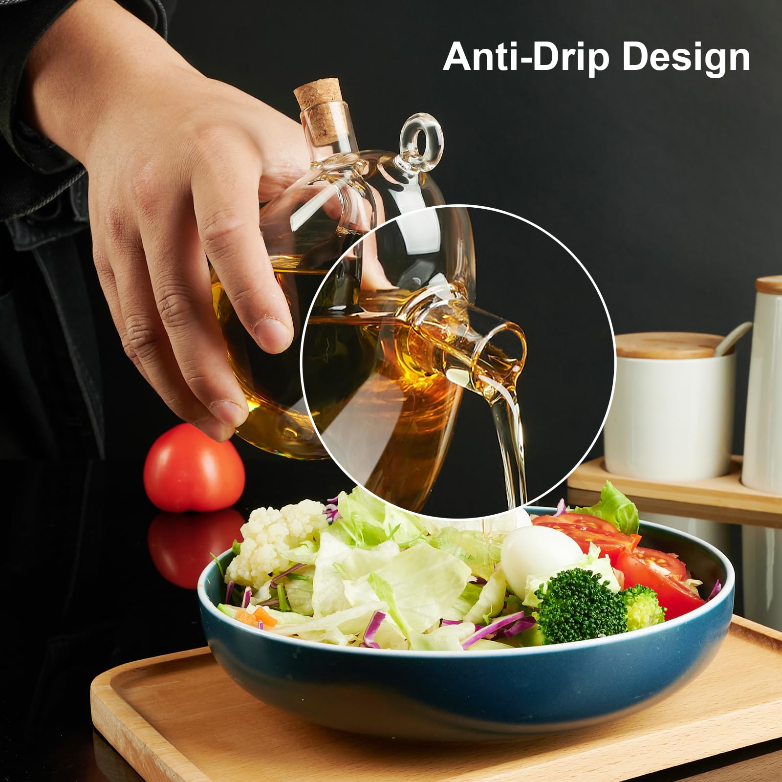2 in 1 Olive Oil and Vinegar Dispenser Cruet Bottles