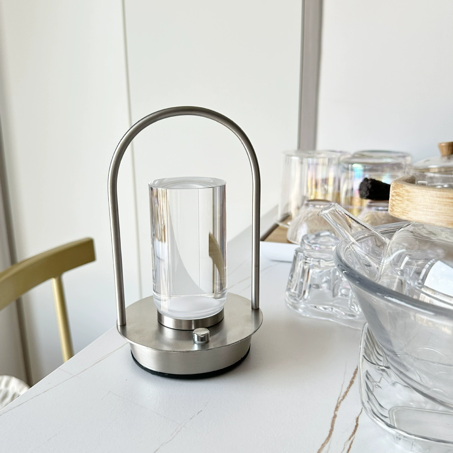 Modern LED Table Lamp with Arched Metal Frame
