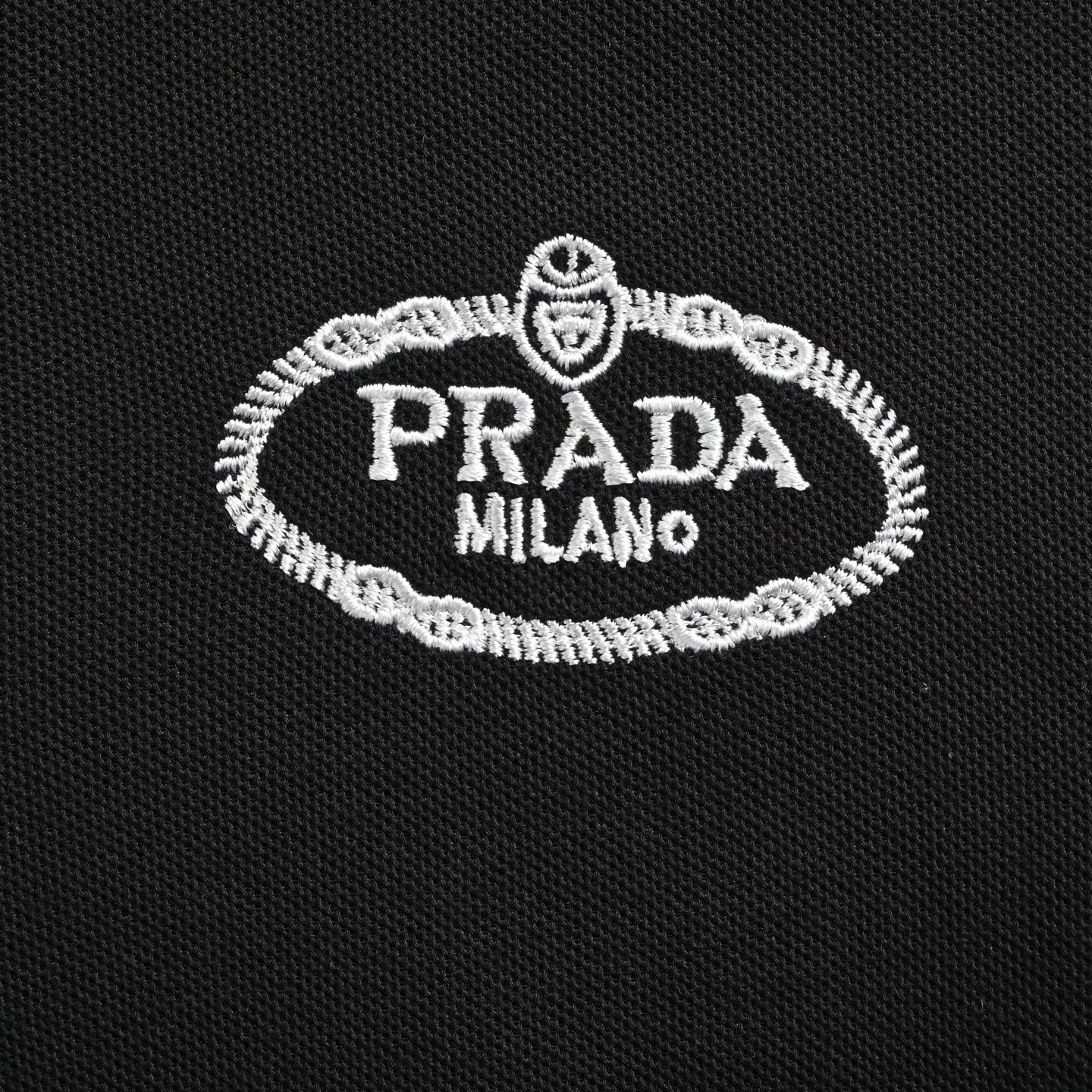 Prada triangle logo denim short sleeve shirt
