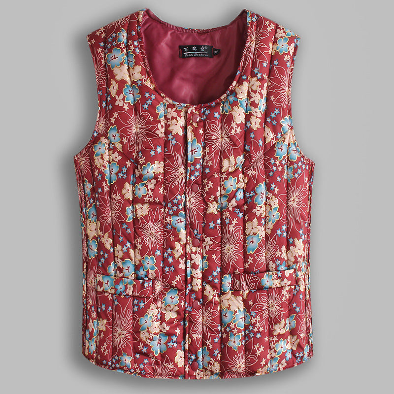 Short Down Cotton Vest for Women, Warm and Thickened with Lamb Velvet