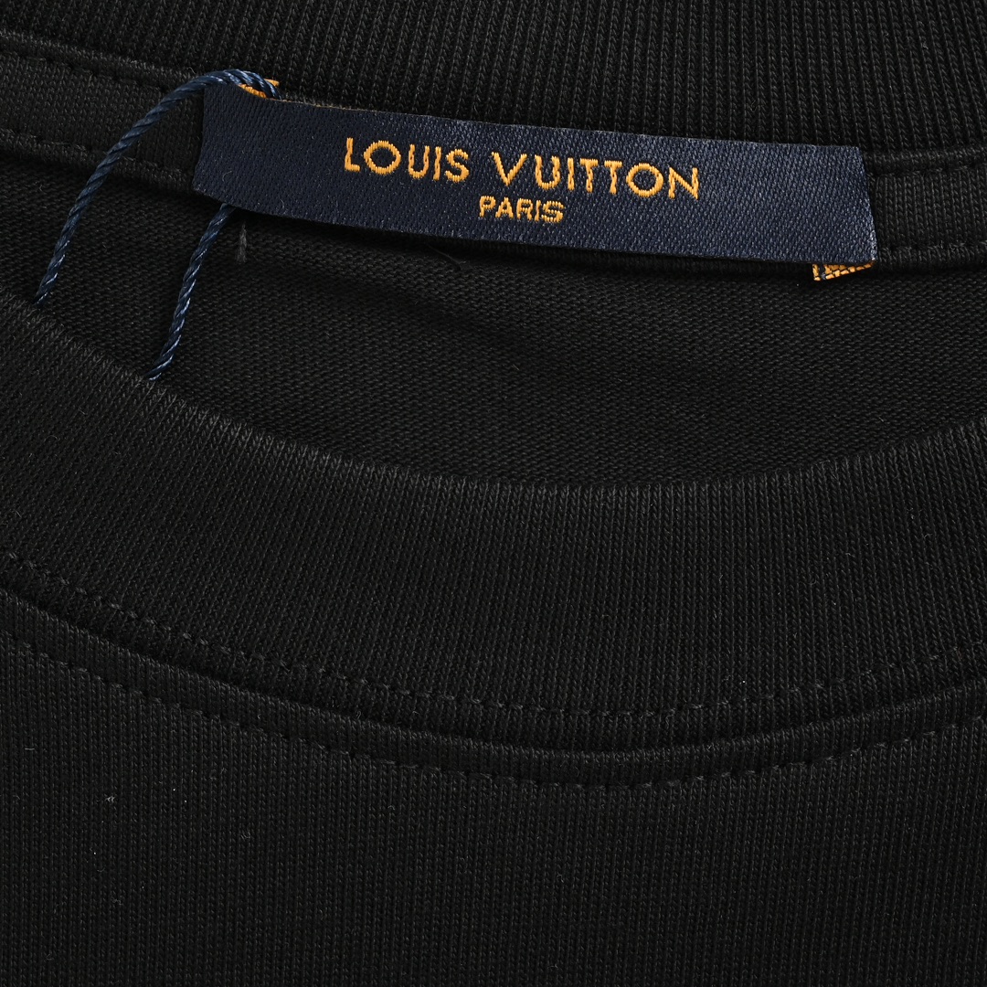 Louis Vuitton 24ss chest embroidered lettering short sleeves