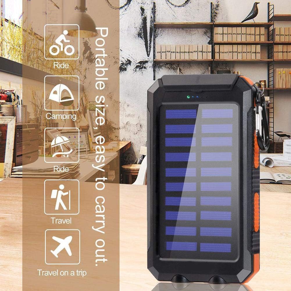 YELOMIN Solar Charger, 38800mAh Portable Solar Power Bank, Waterproof Battery Pack for Outdoor Activities, Camping External Backup Power Charger Dual USB 5V Outputs/LED Flashlights