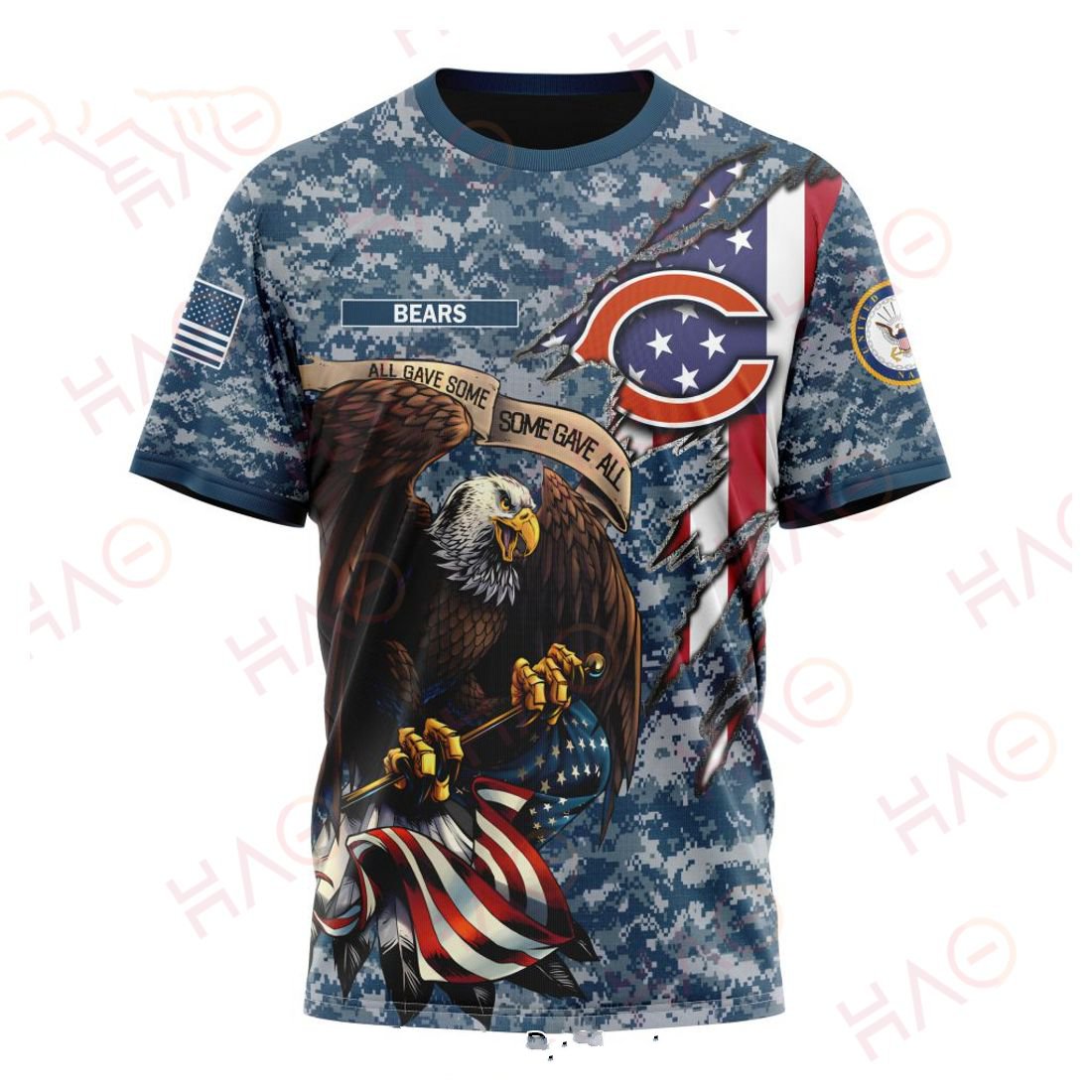 CHICAGO BEARS 3D HOODIE US NAVY VETERANS
