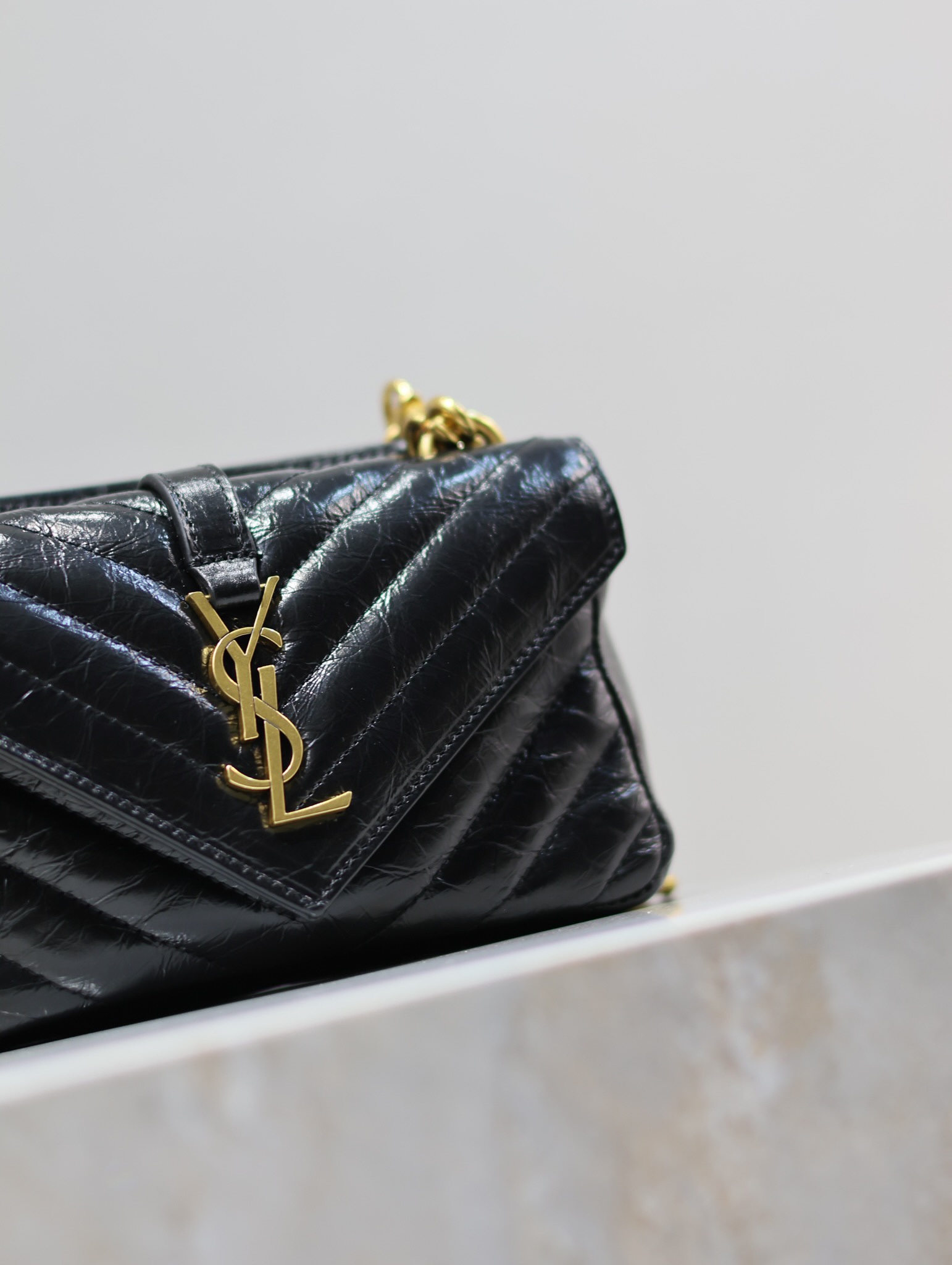 Yves Saint Laurent mini college waxed leather chain bag 779430