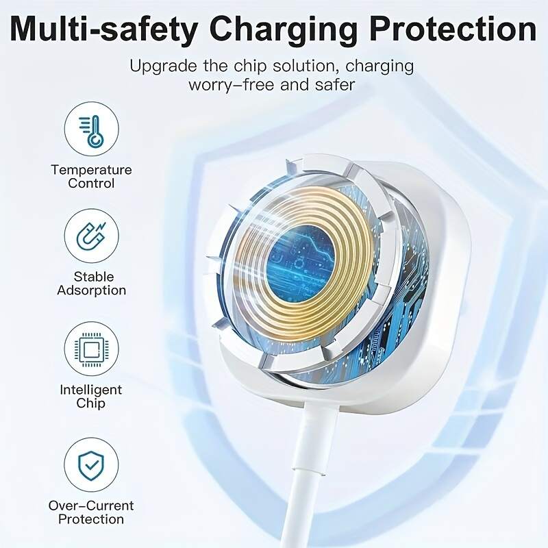 Fast Wireless Charger for Apple Watch - Strong Magnetic Connection, Rapid Fast Charging, Portable Design with USB Cable - Compatible with All Apple Watch Series 9 8 7 6 SE 5 4 3 2 1