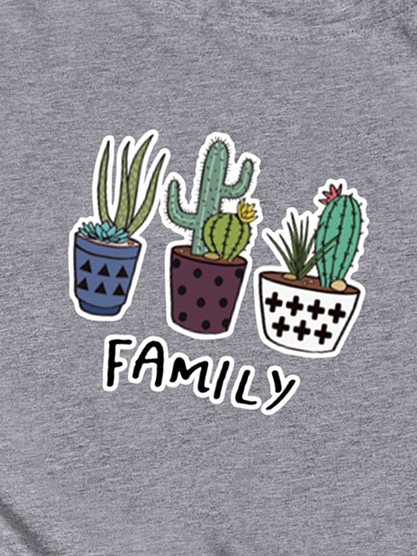 Letter & Cactus Print Tee