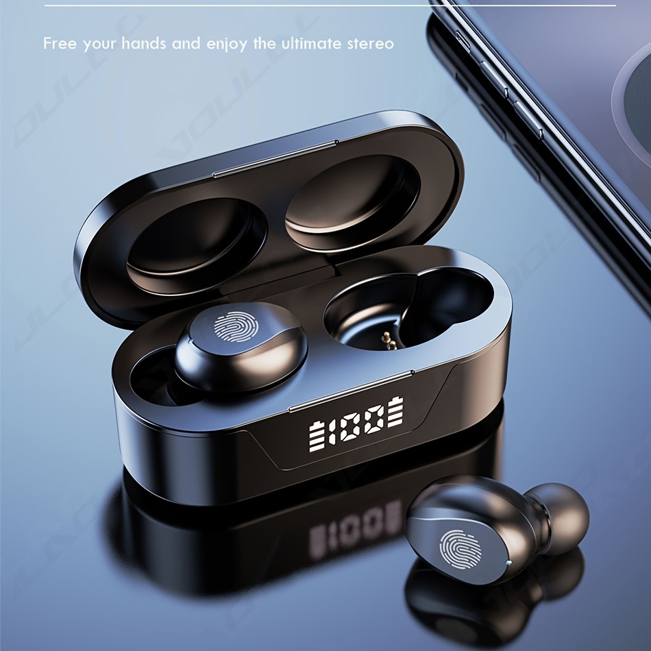 TWS Waterproof Headset Wireless Sport Headset , Mobile Phone Hi Fi Stereo Music With Microphone Noise Reduction Display For Moblie Phone.  Goodlooking Thoughtful Gift For Men/Women/ Girlfriend/Boyfriend/Friend/Birthday Gift
