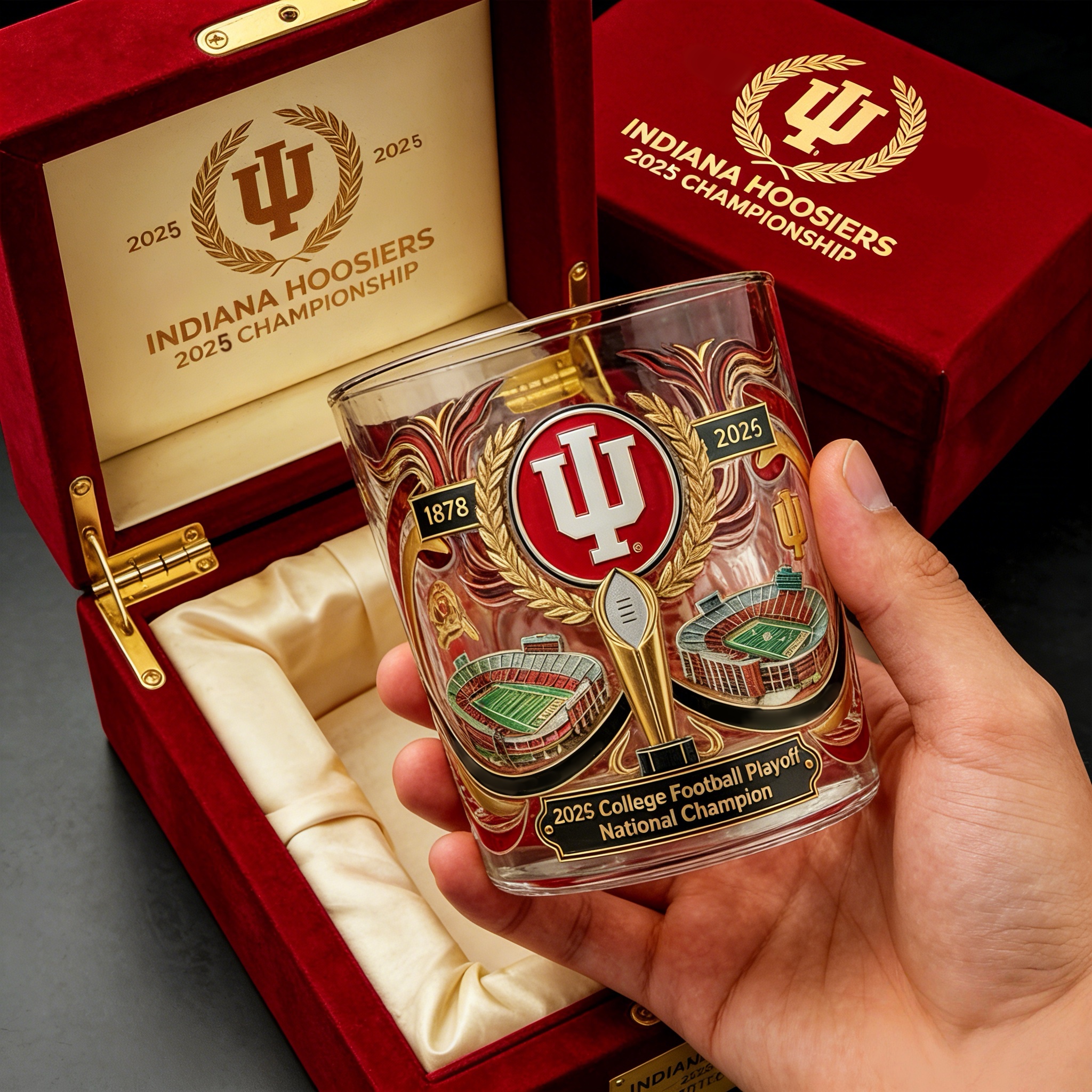 Indiana Hoosiers – National Champions Whiskey Glass