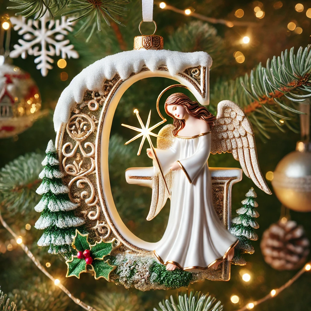 Angel Initial Christmas Ornaments