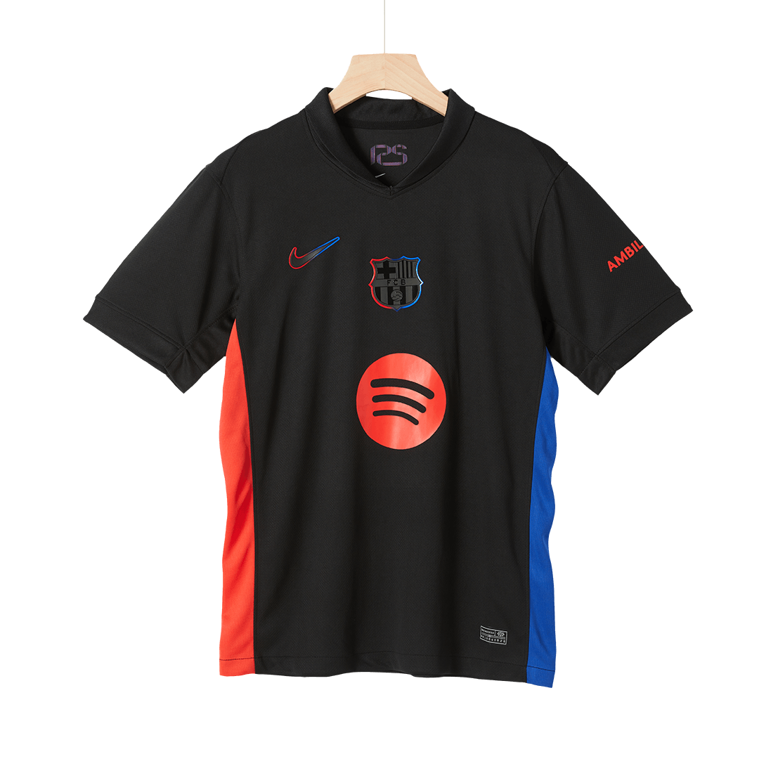 Custom Barcelona Soccer Jersey Away 2024/25 Spotify Logo Without Text
