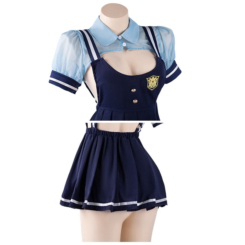 Cosplay Bunny Officer Uniform Hollow Lingerie Set