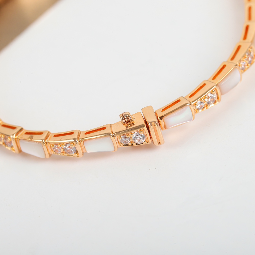 Bulgari Serpenti Viper Mother-of-Pearl Snake Bracelet
