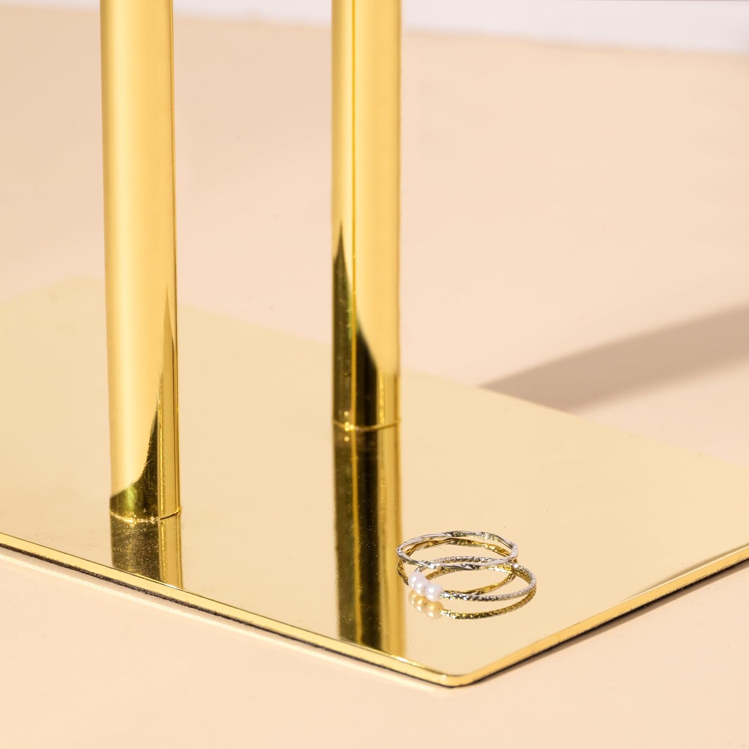 🔥Last Day 50% OFF🔥Shiny Gold Acrylic Jewelry Organizer Stand Display