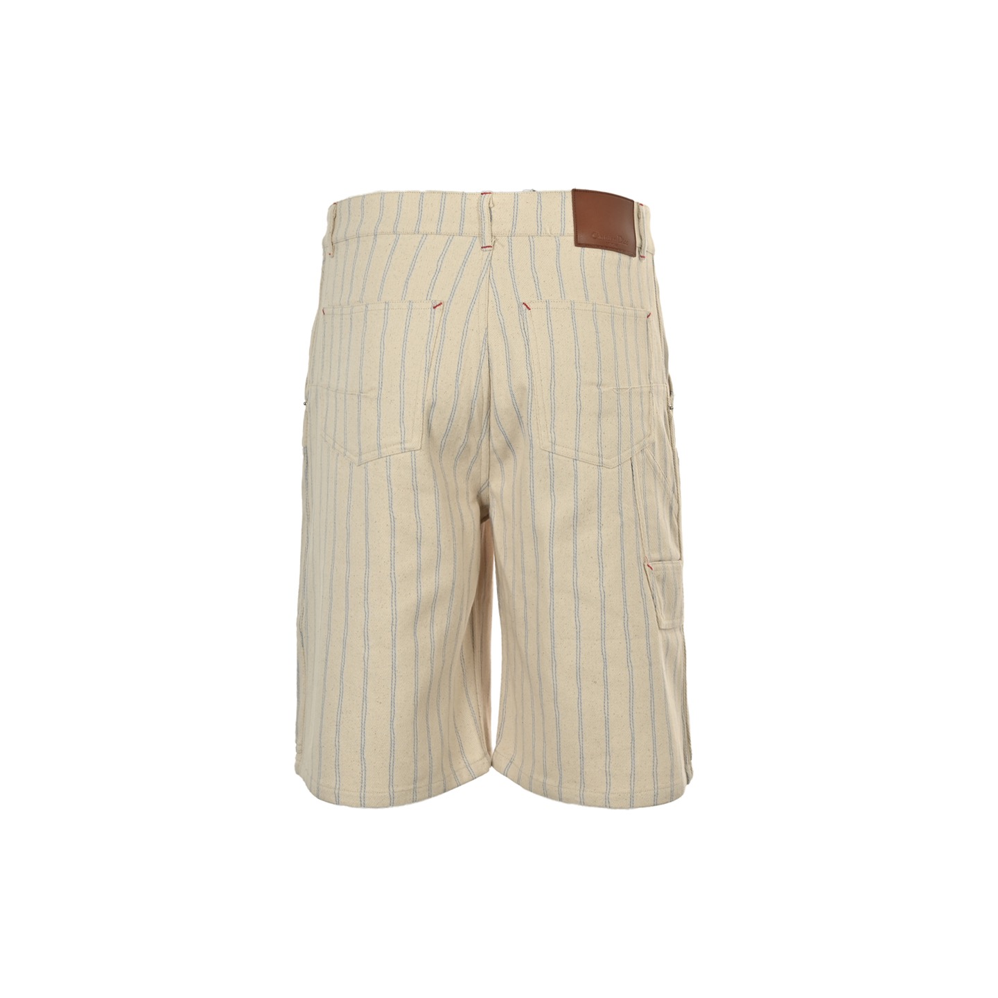 Dior 25ss embroidered lettering striped denim shorts