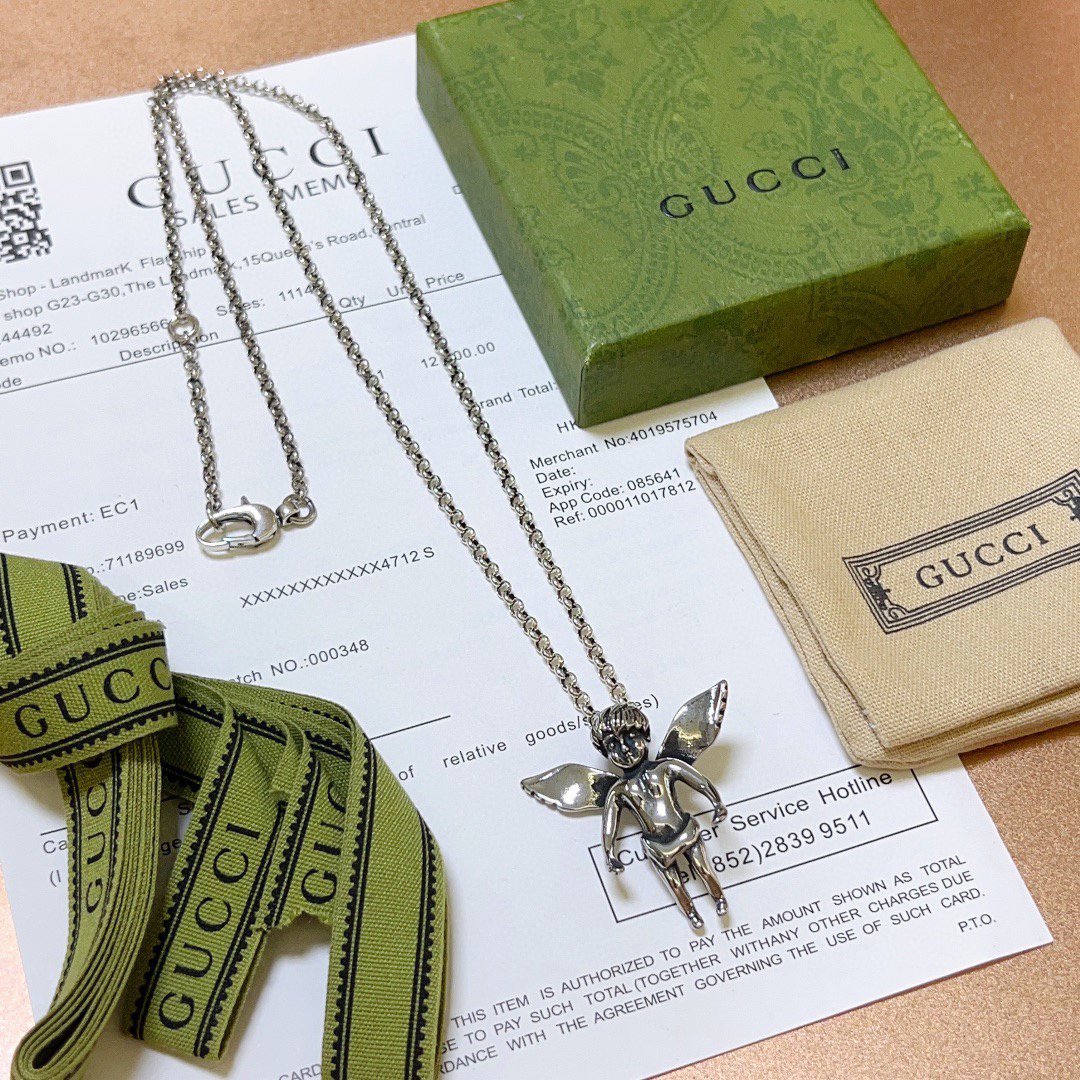 Gucci Anger Forest Series GG Little Angel Vintage Necklace