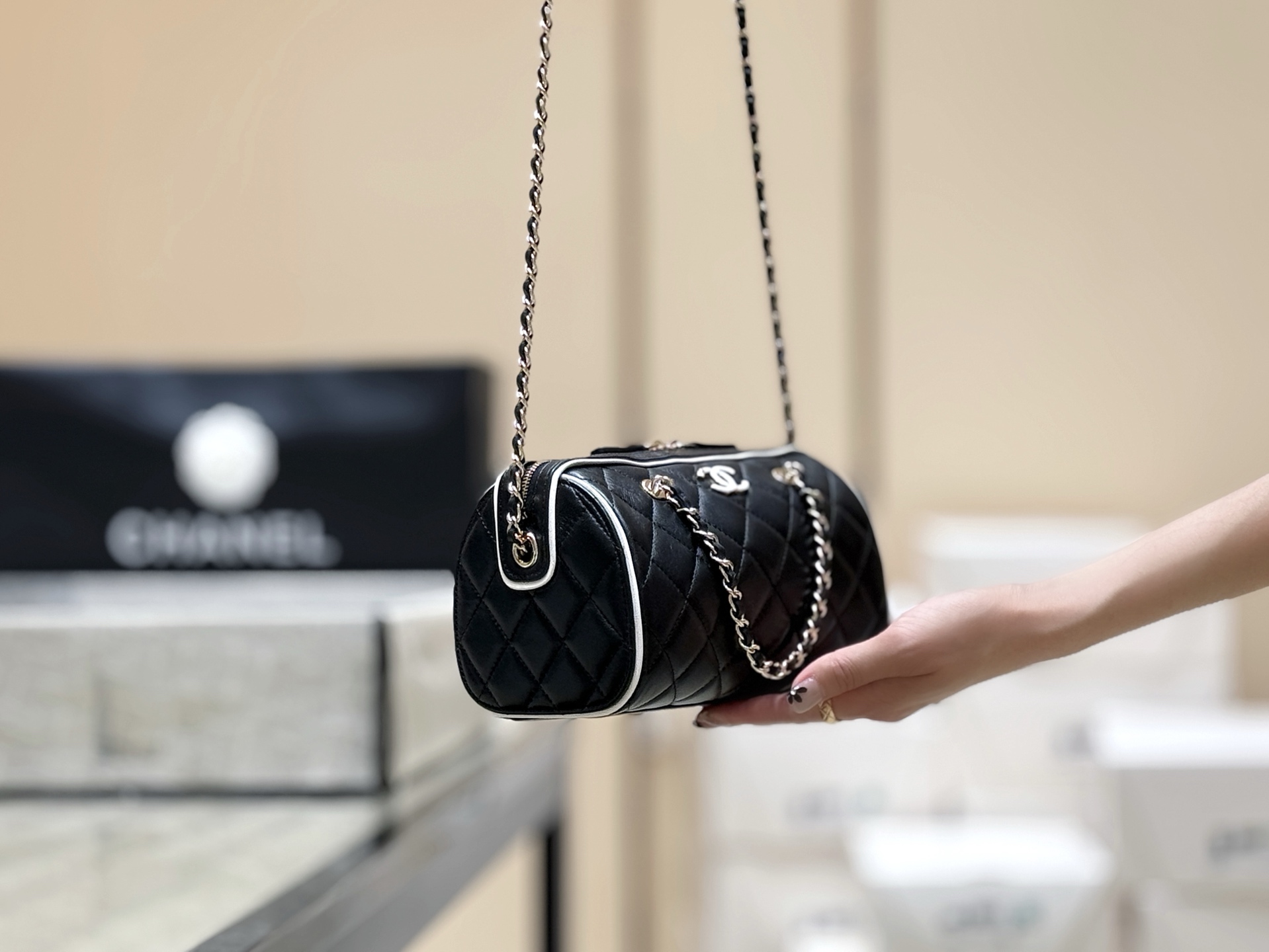 Chanel 25P Spring/Summer Preview Collection Panda Bowling Bag AP45150