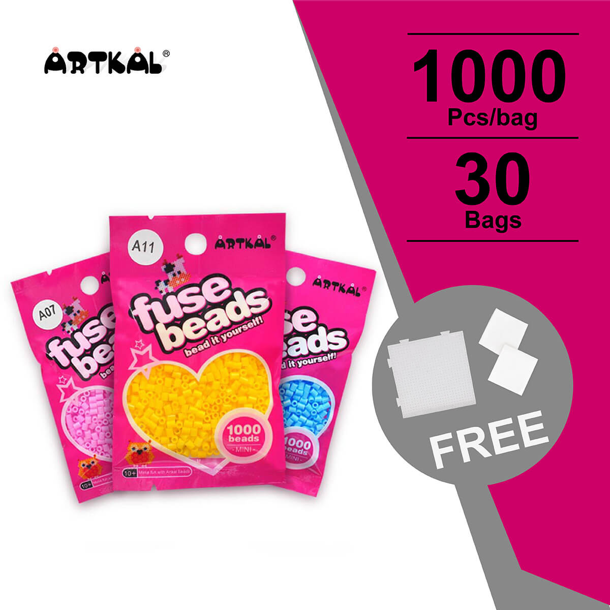 30 Bags Mini A-2.6mm SOTF Artkal beads 1000pcs/bag AB1000-30
