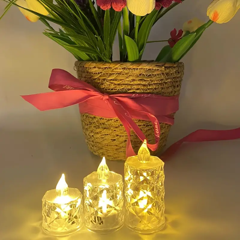 ON SALE🔥3pcs(S/M/L)/SET Crystal Flameless Candle Light-✨Buy 5 Sets Get 3 Sets Free (24 PCS)