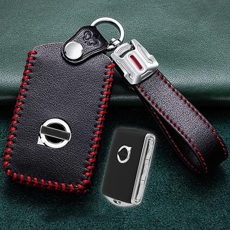Buttons Genuine Leather Car Key