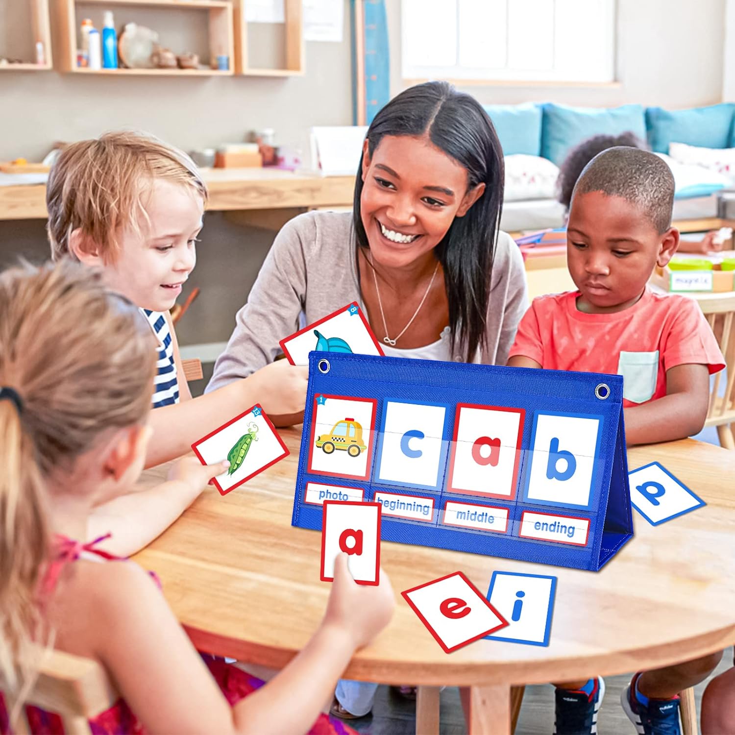 CVC Word Builder Desktop Pocket Chart Word Spelling Games Literacy Learning Cards