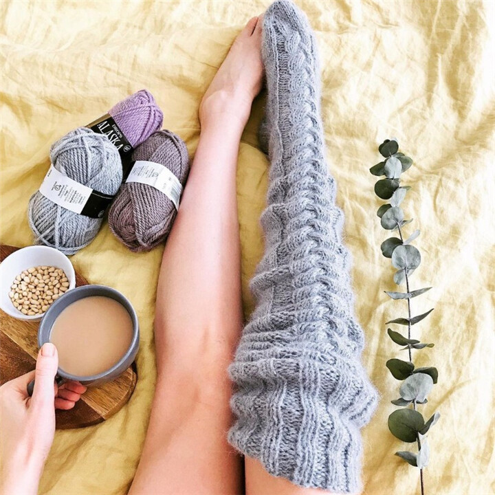 (🔥Early Christmas Sale- SAVE 48% OFF) Thick Slim Warm Knitted Stockings[free size] -BUY 3 GET 10% OFF & FREE SHIPPING