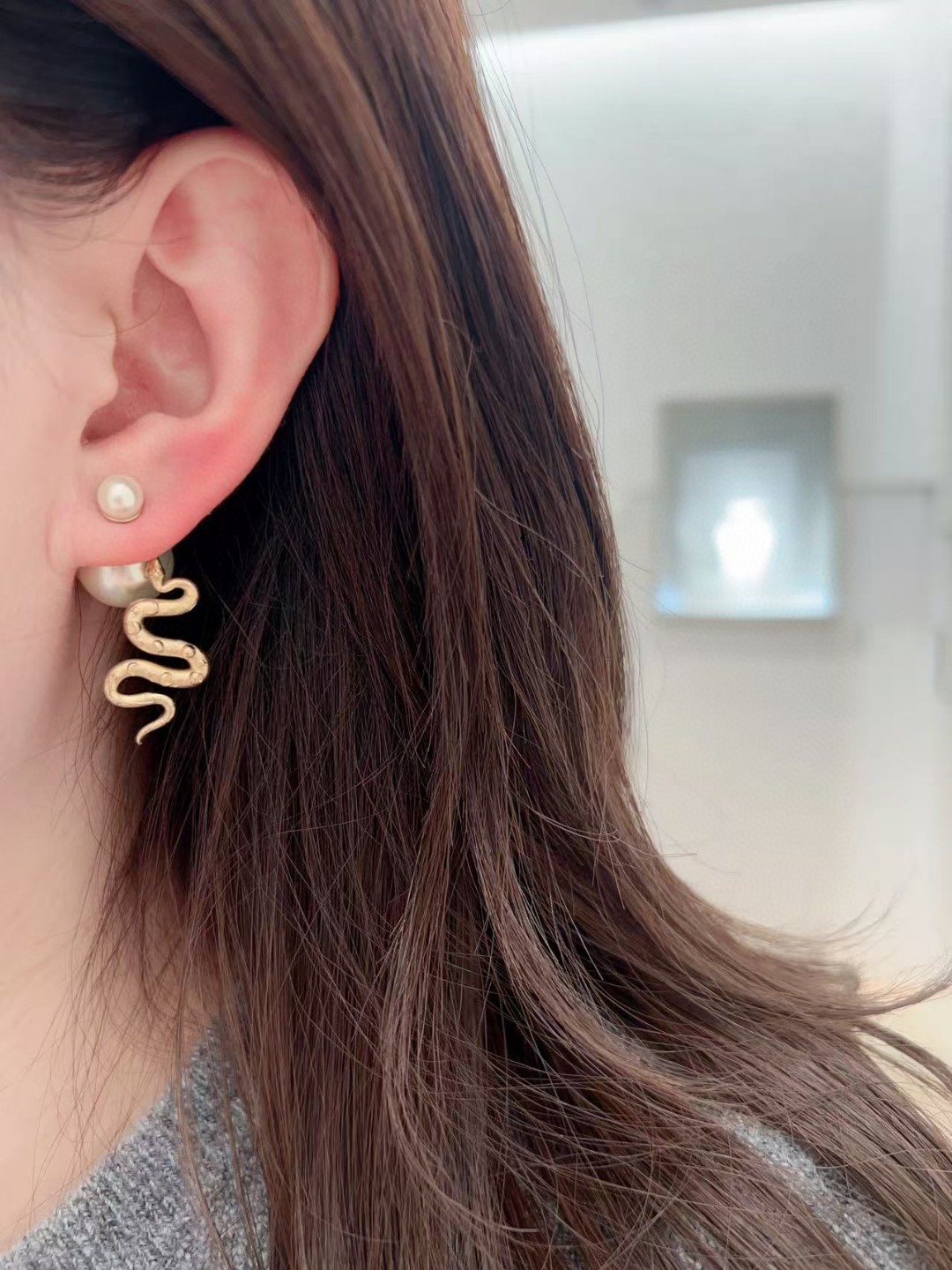 Dior Snake Year Limited Edition Pearl Earrings