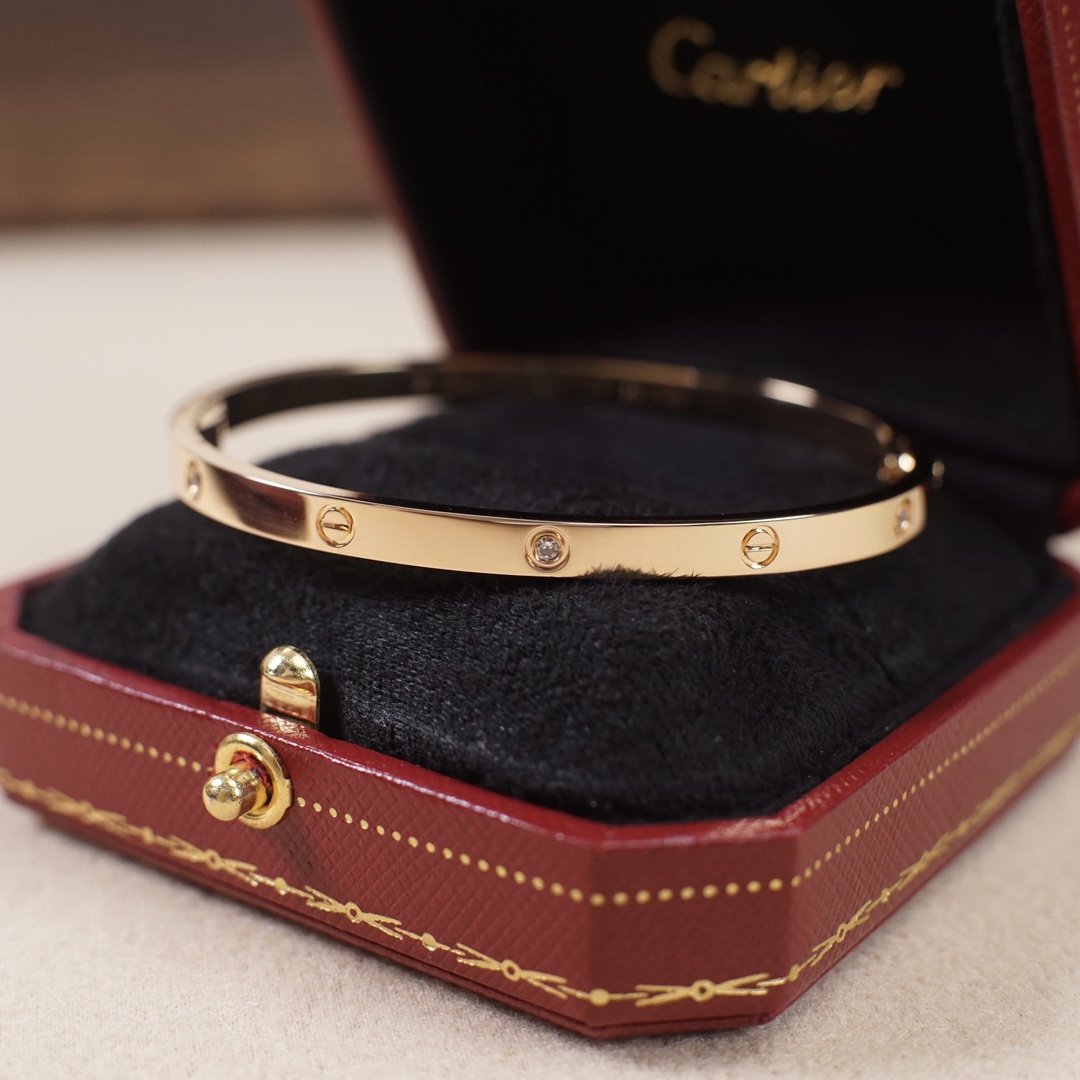 Cartier narrow four diamond bracelet