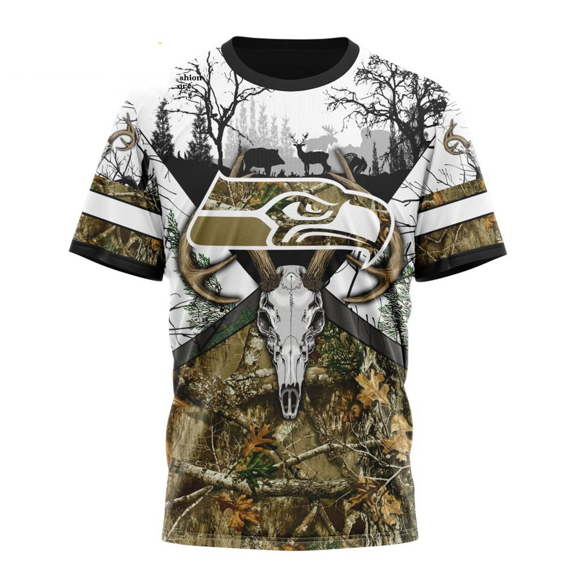 SEATTLE SEAHAWKS DEER SKULL AND FOREST 3D HOODIE
