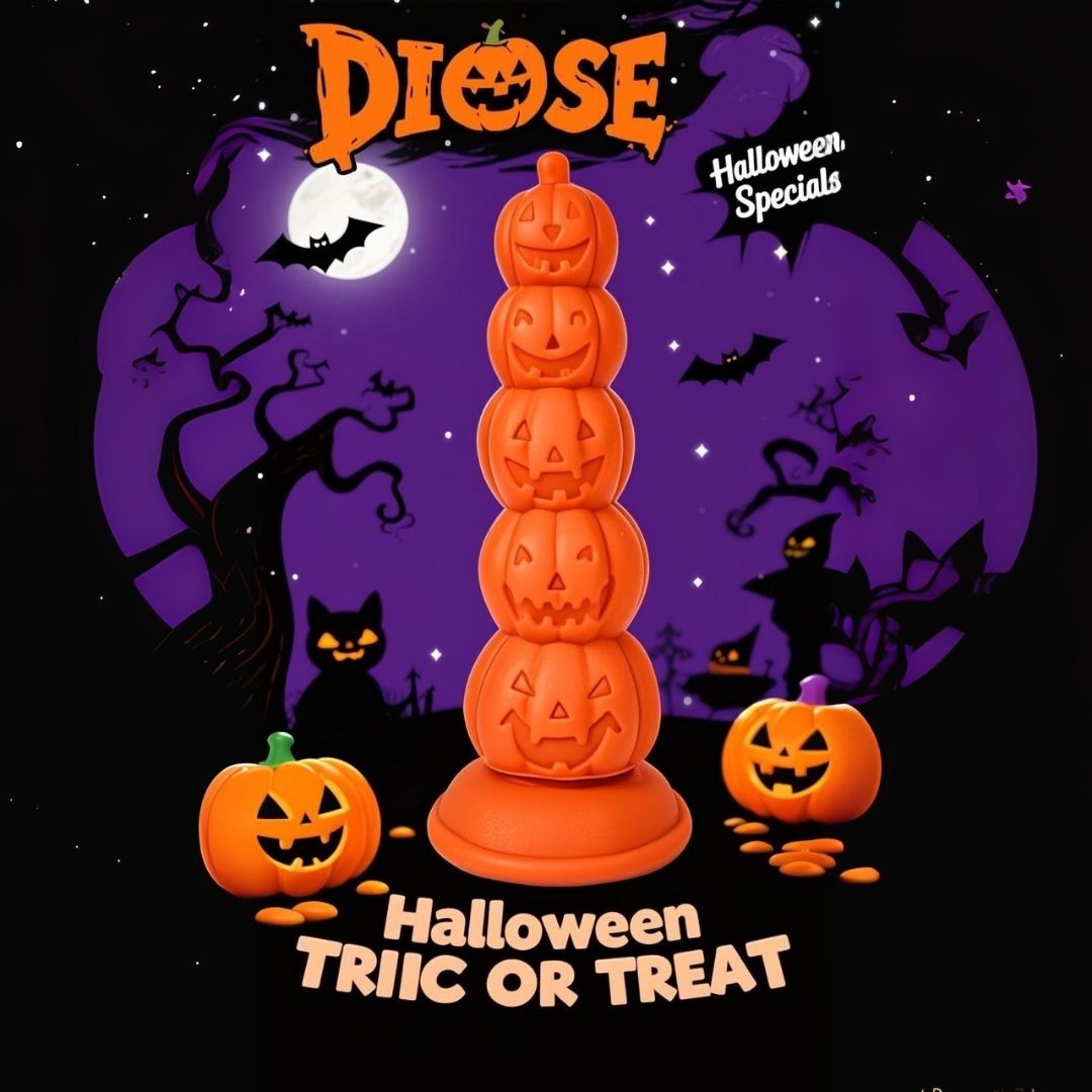⌛Limited Halloween Drop – Pumpkin-Inspired Silicone Massager with Suction Base🎃