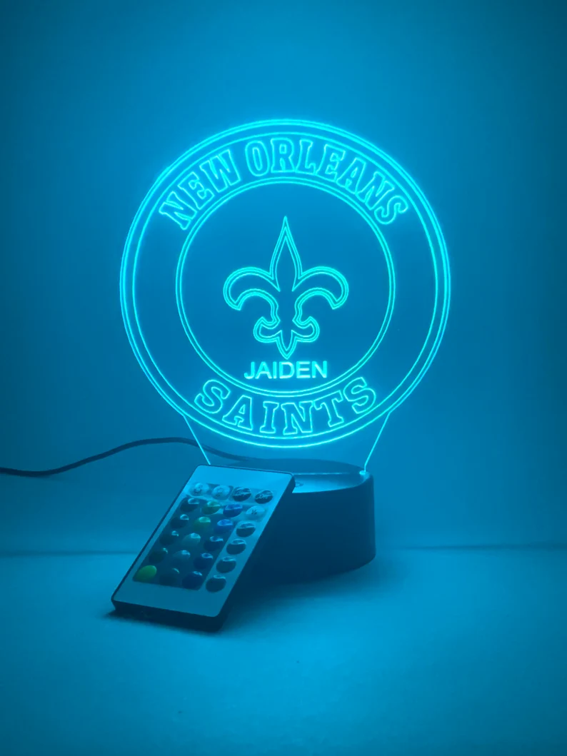 NEW ORLEANS SAINTS 3D LAMP PERSONALIZED