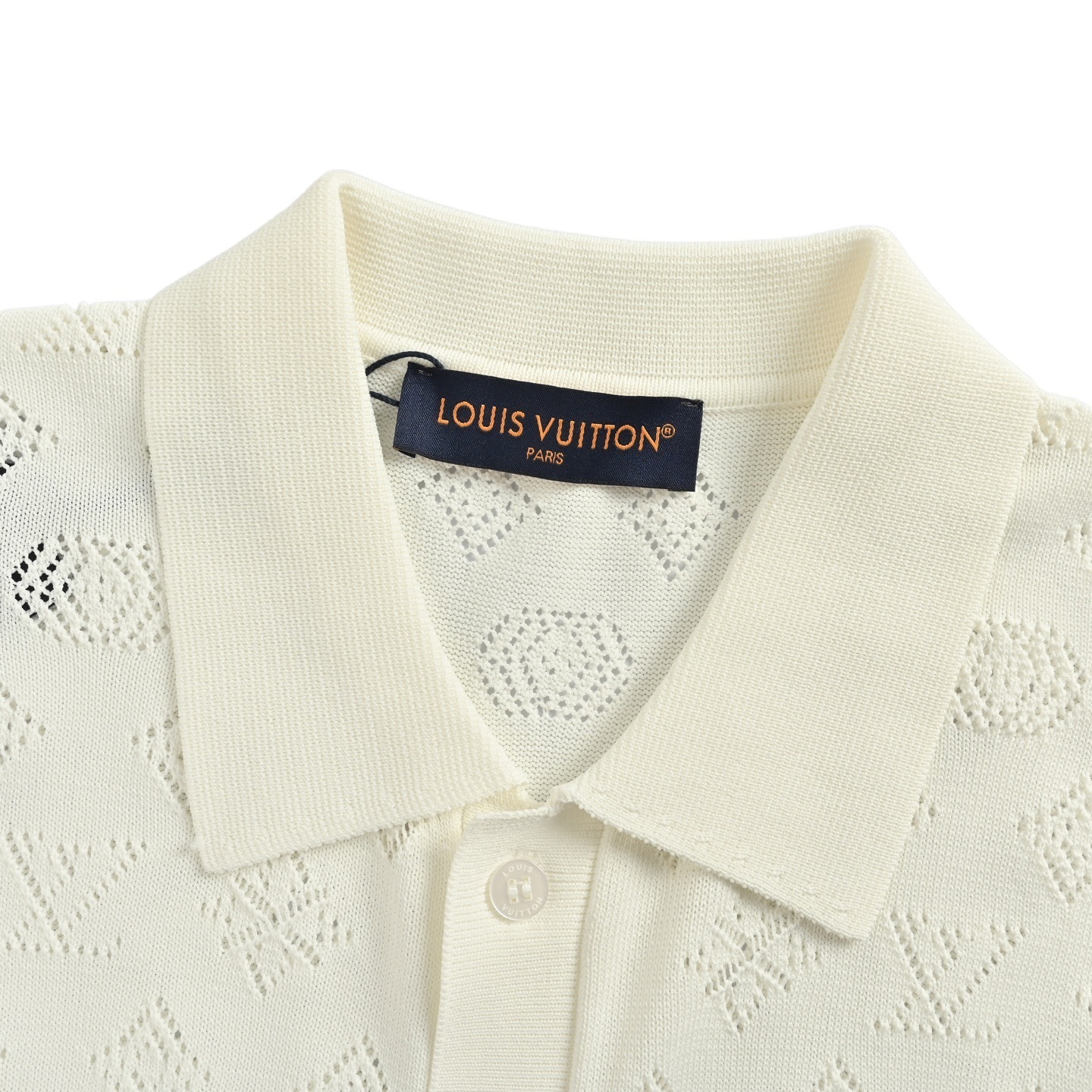 Louis Vuitton 25ss hollow monogram jacquard knit shirt