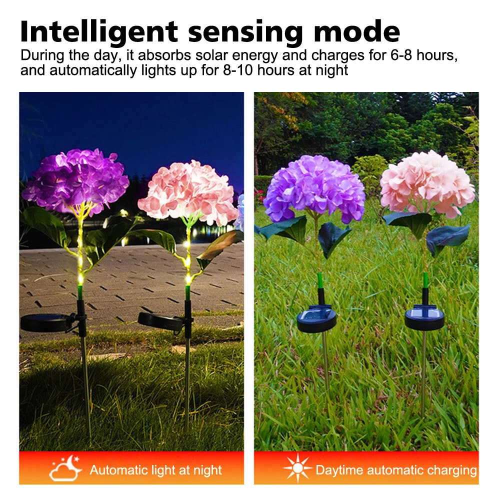 🌸 Solar LED Hydrangea Flower Stake Light 🌸