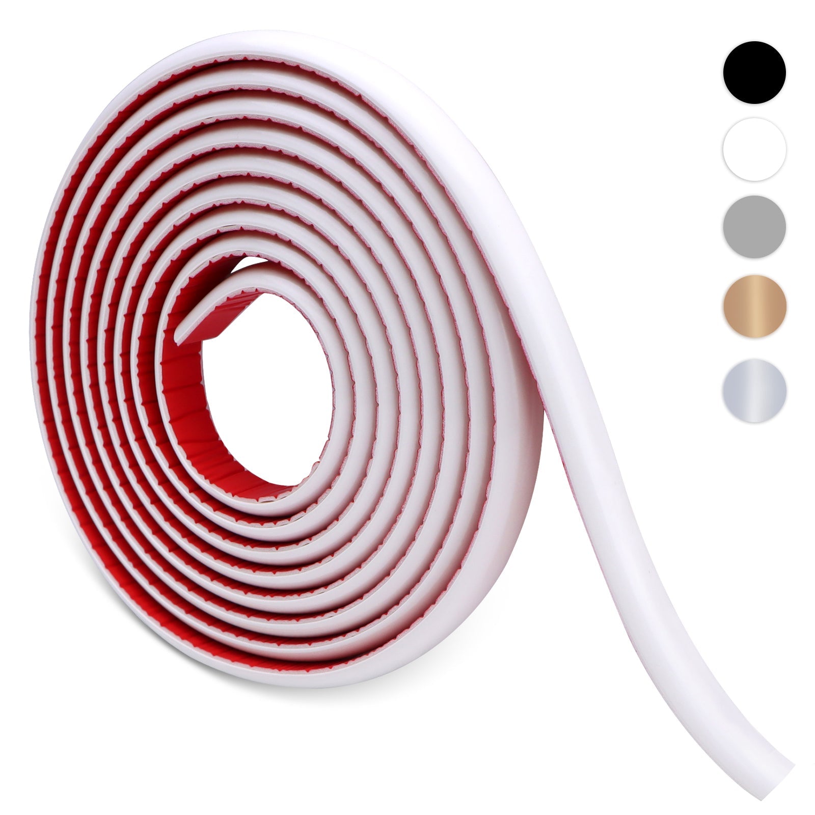 10 Feet White Peel and Stick Tile Edge Trim Roll Pack