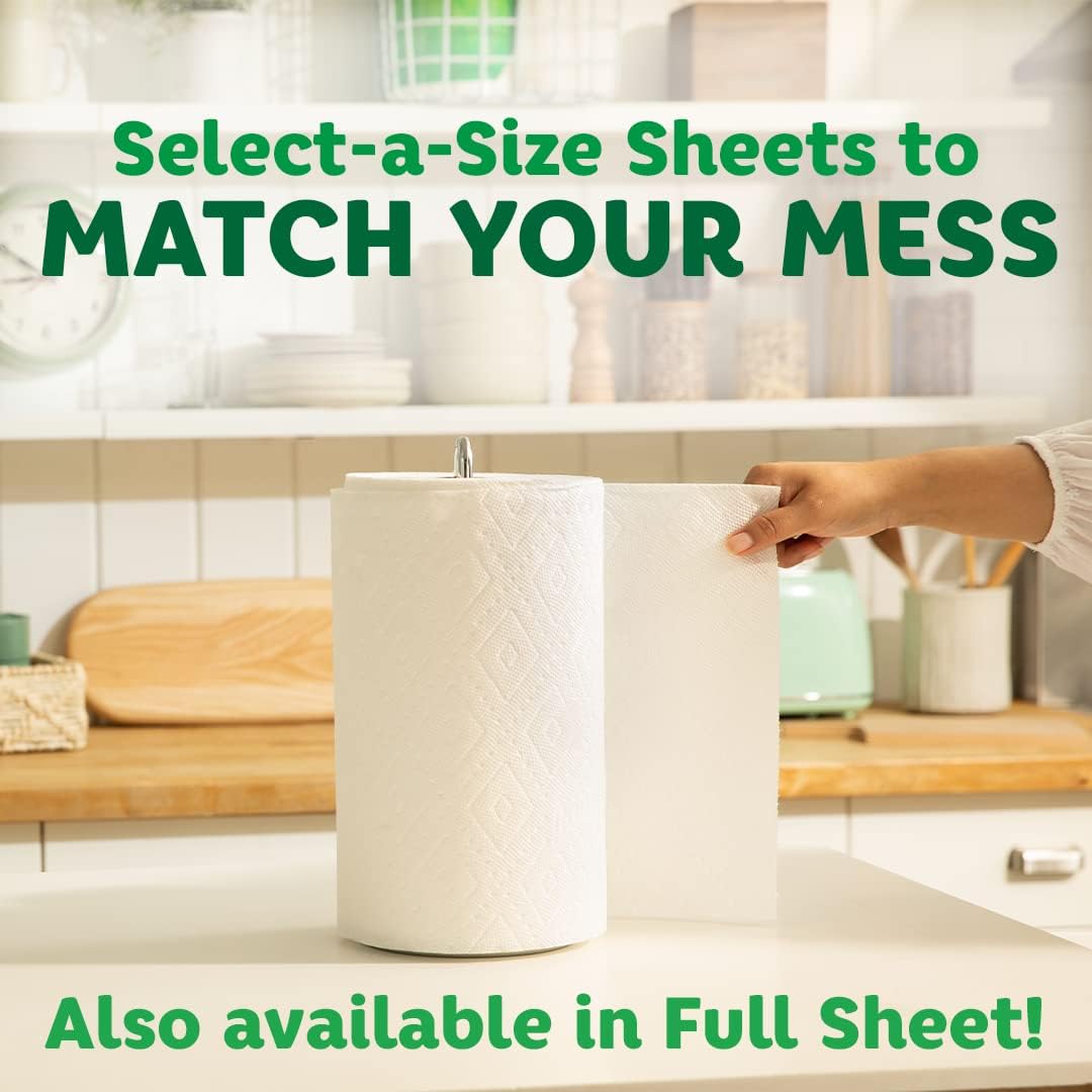 Bounty Quick Size Paper Towels, White, 8 Family Rolls = 20 Regular Rolls