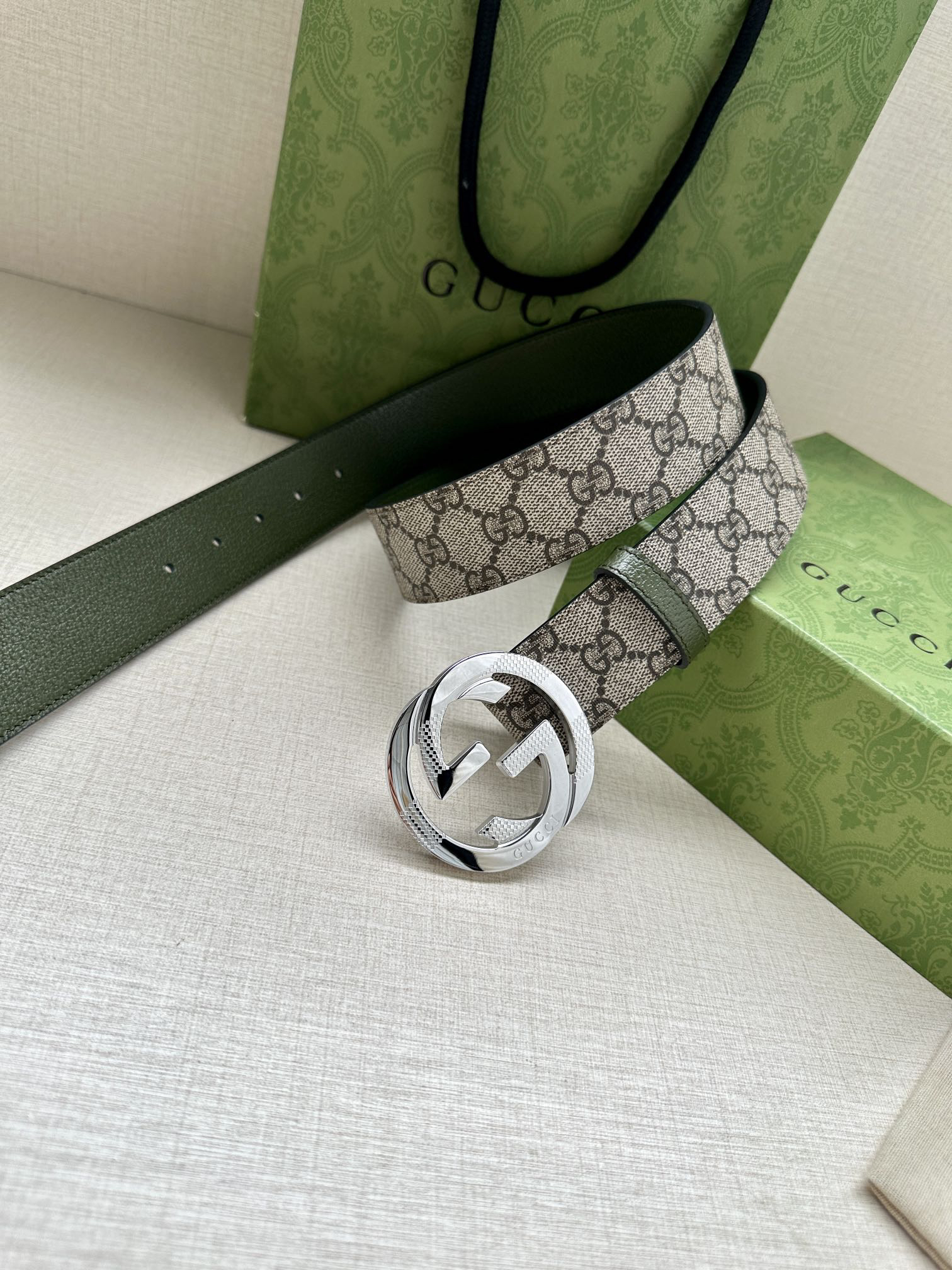 Gucci Marmont printed leather belt 3.8 cm wide