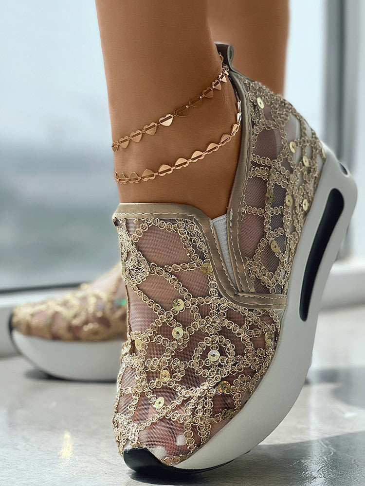 Sequin Slip On Muffin Sneakers