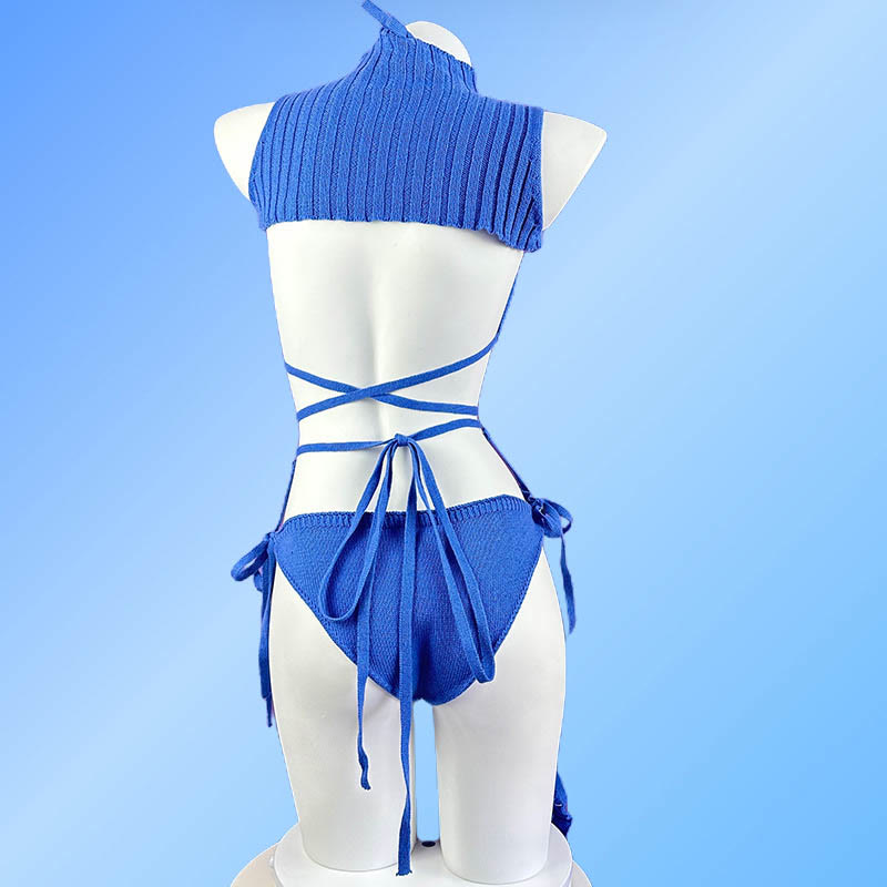Sexy Hollow Out Backless Sweater Lingerie Set