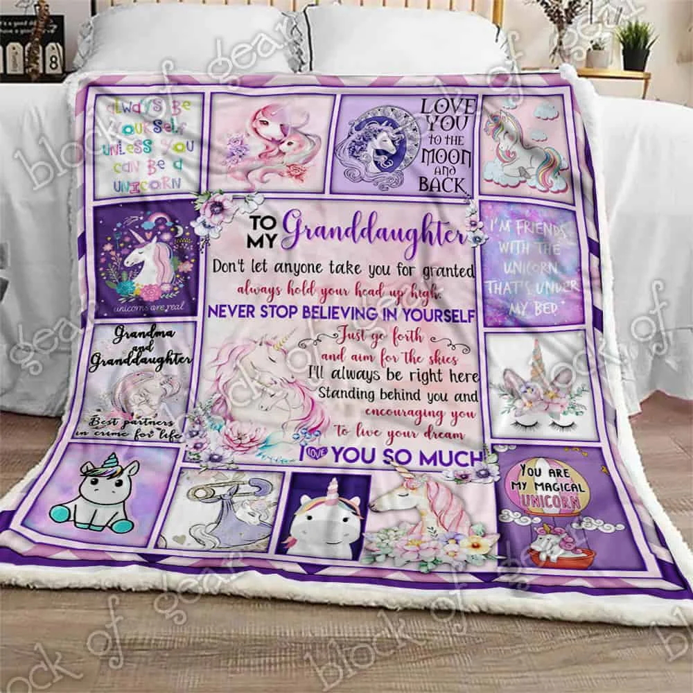 Love My Unicorn Granddaughter, Grandma Sofa Throw Blanket