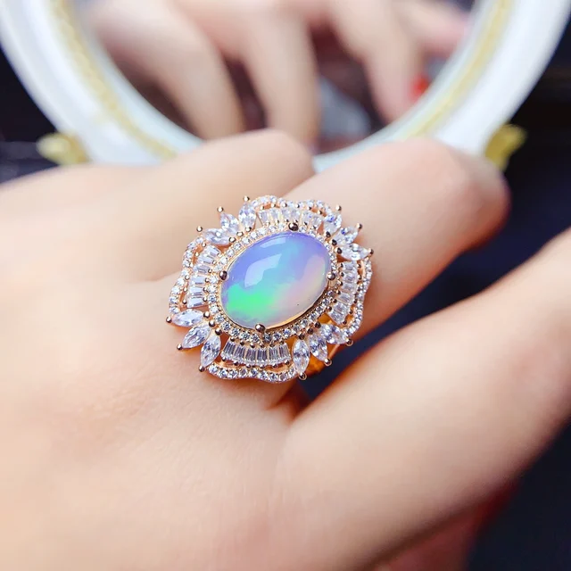 S925 Sterling Silver New Fashion elegant opal Jewelry Set women cubic zircon necklace pendant bridal wedding party gift